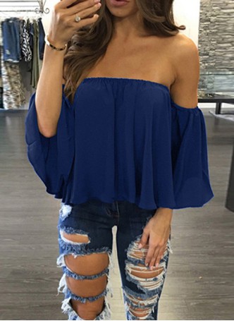  Drape Style Casual Pullover Blouse 